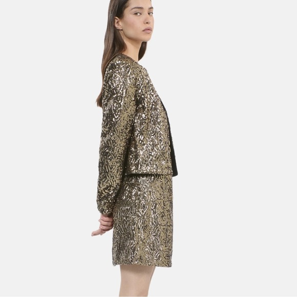 NWT! The Kooples Gold Blazer with Metallic Finish, Size 2 - Picture 12 of 13